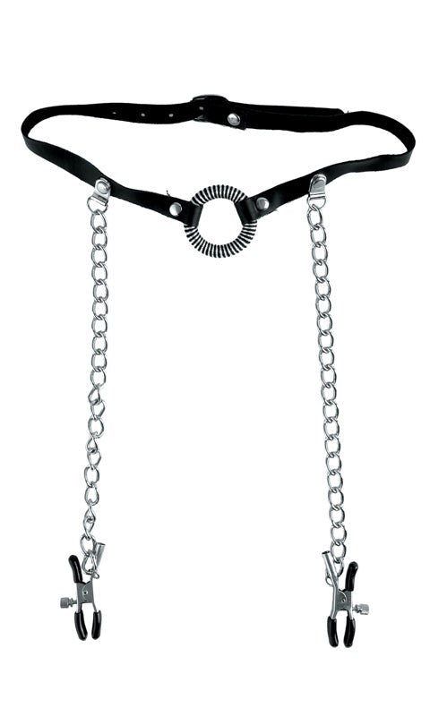 Fetish Fantasy Limited Edition O Ring Ball Gag and Nipple Clamps - - Bondage Gags and Bits