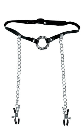Fetish Fantasy Limited Edition O Ring Gag and Nipple Clamps - Bondage Gags and Bits