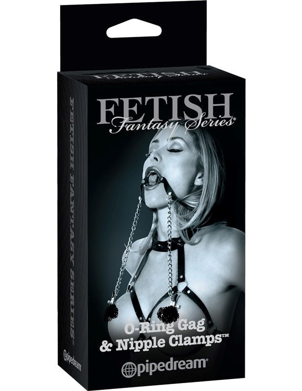 Fetish Fantasy Limited Edition O Ring Ball Gag and Nipple Clamps - - Bondage Gags and Bits