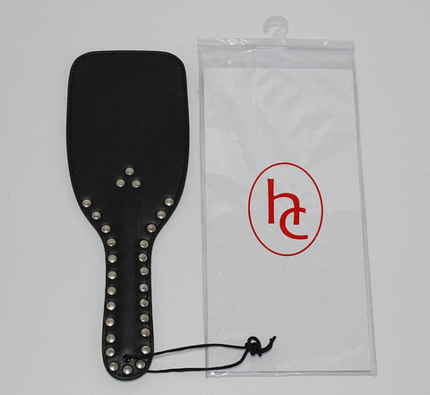 Fetlife Wide Ping-Pong Studded Leather Paddle - Paddles And Slappers