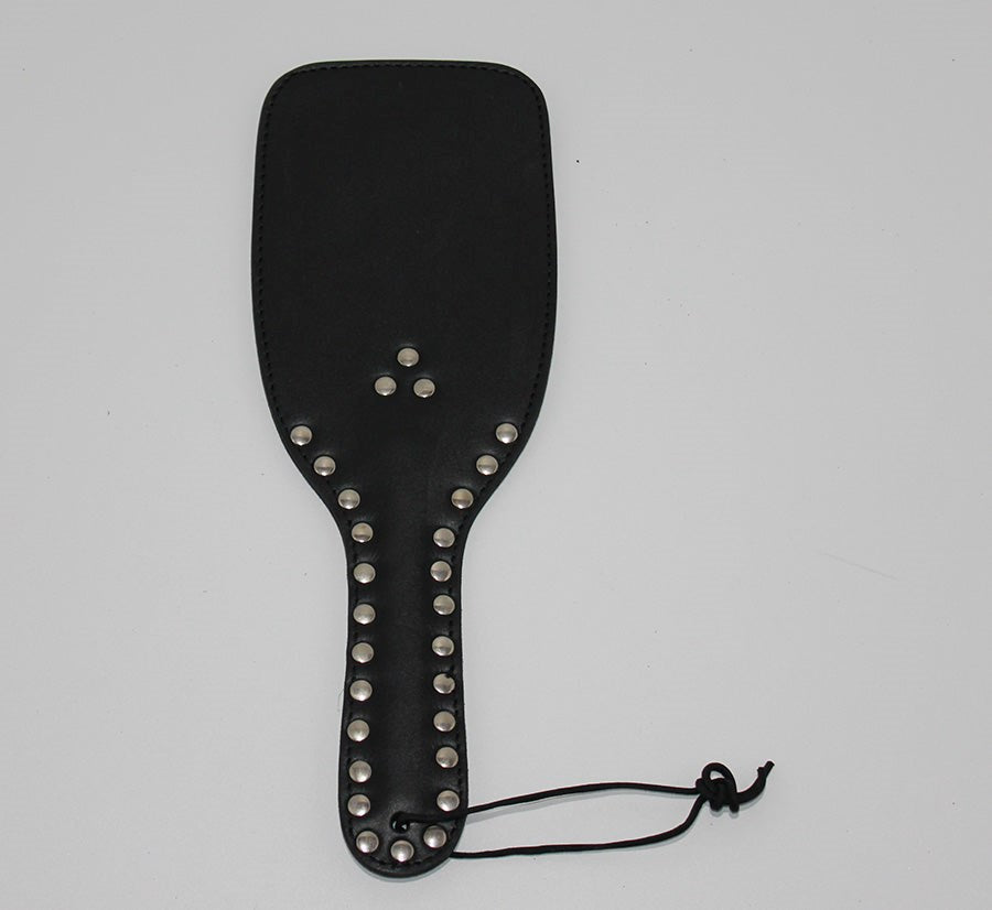 Fetlife Wide Ping-Pong Studded Leather Paddle - - Paddles And Slappers