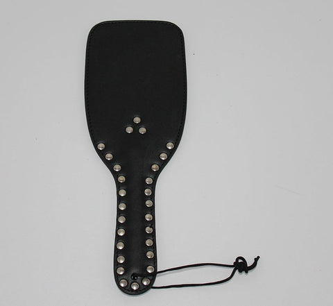 Fetlife Wide Ping-Pong Studded Leather Paddle - Paddles And Slappers