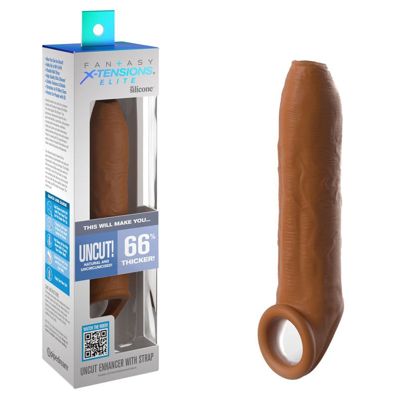 Fantasy X-Tensions Elite Uncut Penis Enhancer with Strap - Penis Sleeves and Extenders