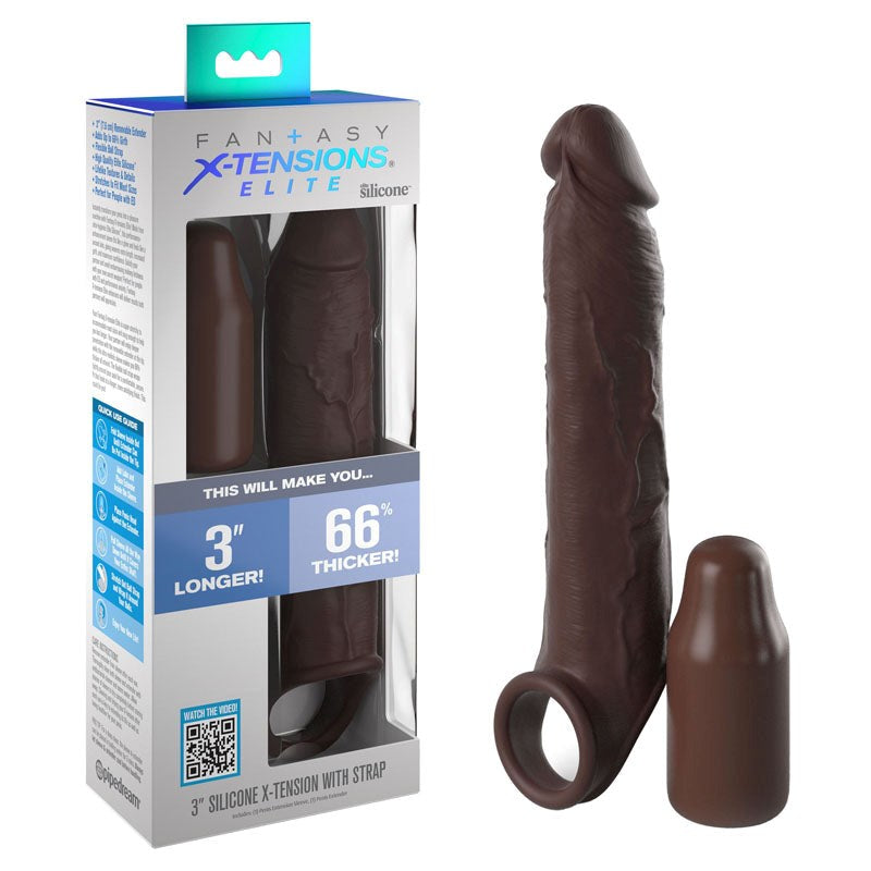 Fantasy X-Tensions Elite Uncut Penis Enhancer with Strap - Penis Sleeves and Extenders