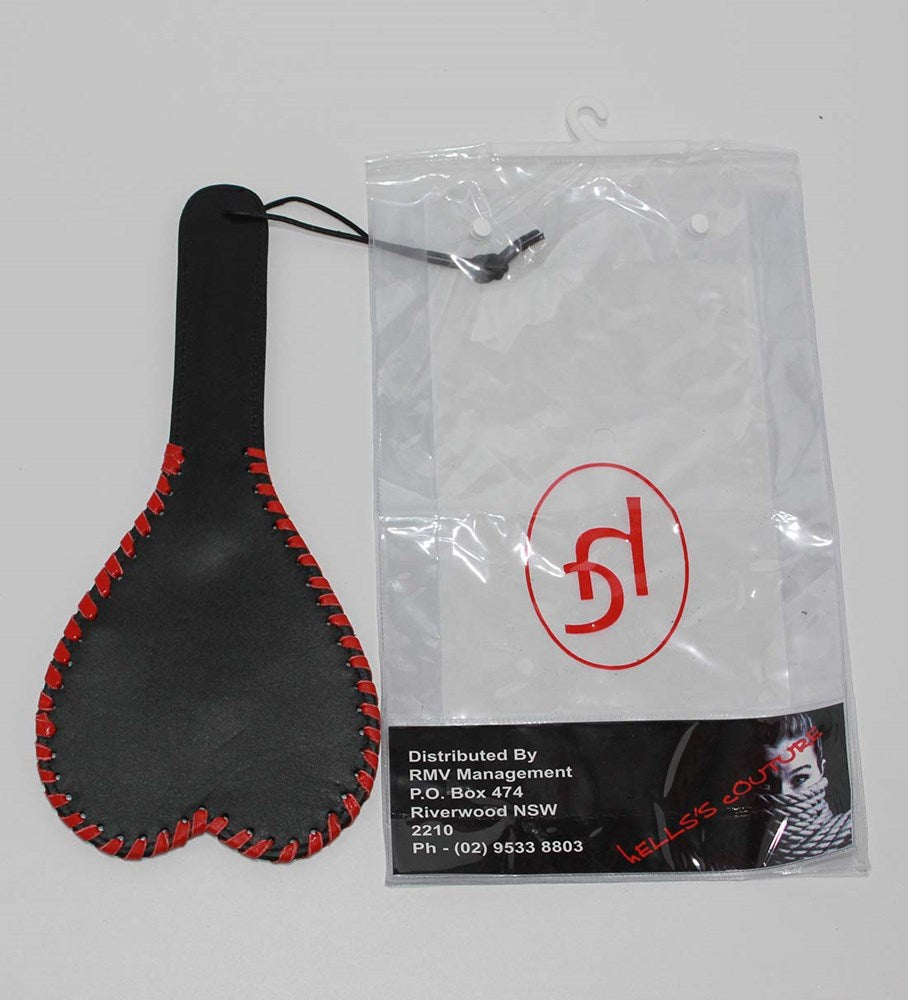 Kitties playpen Heart Shaped Leather Paddle 28cm - - Paddles And Slappers