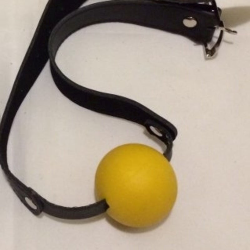 Laura Goodwin Gag with Yellow Ball Heavy - - Bondage Gags and Bits