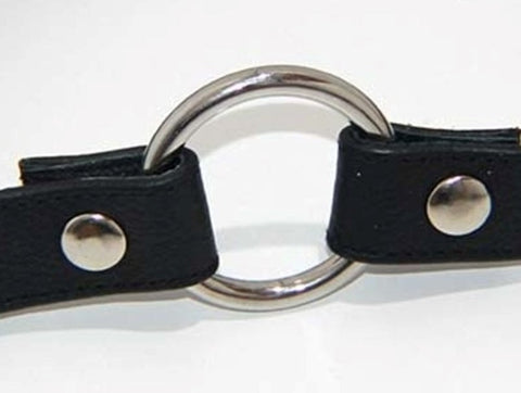 Leather Gag With Removable Metal O Ring - Bondage Gags and Bits