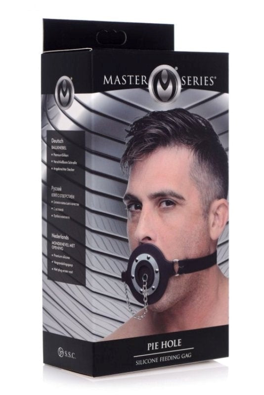 Master Series Pie Hole Silicone Feeding Gag - - Bondage Gags and Bits