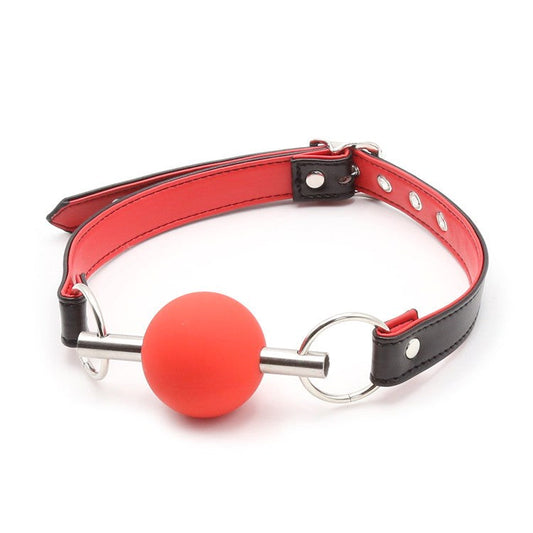 Metal Bar Silicone Ball Gag - Bondage Gags and Bits