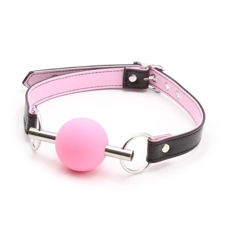 Metal Bar Silicone Ball Gag - - Bondage Gags and Bits