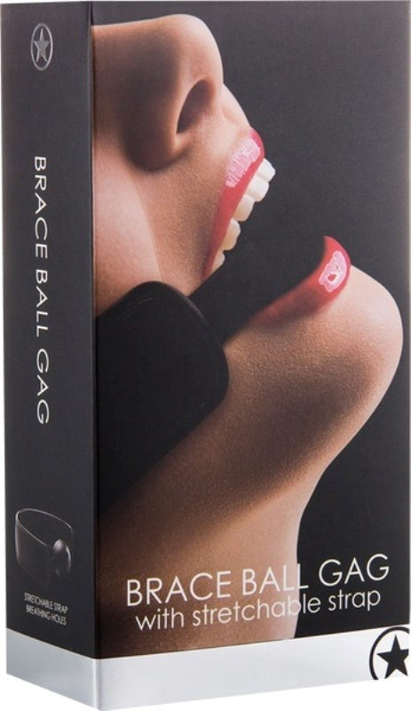Ouch! Brace Ball Gag Black - Bondage Gags and Bits