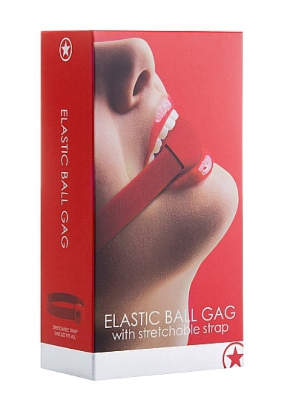 Ouch! Elastic Ball Gag Red - - Bondage Gags and Bits