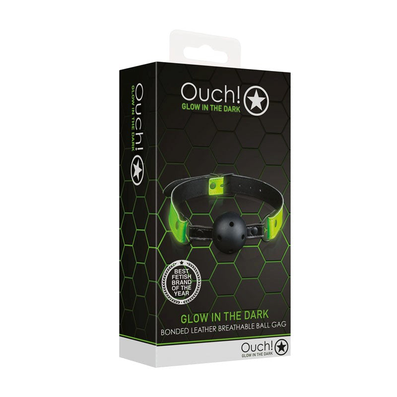 OUCH! Glow in Dark Breathable Ball Gag - - Bondage Gags and Bits