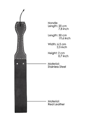 Pain Leather Belt Whip Slapper with Wooden Handle - Paddles And Slappers