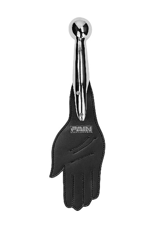Pain Saddle Leather Hand Paddle Metal Ball Handle - Paddles And Slappers
