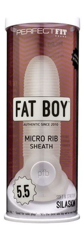 Perfect Fit Fat Boy Micro Ribbed Sheath Clear - - Penis Sleeves and Extenders