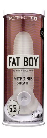 Perfect Fit Fat Boy Micro Ribbed Sheath Clear - Penis Sleeves and Extenders