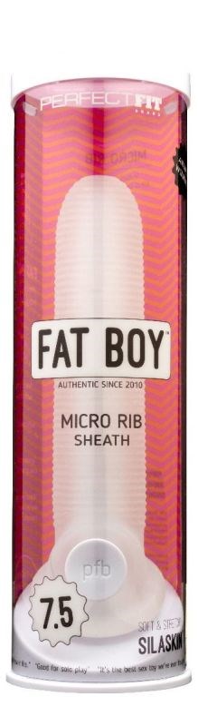 Perfect Fit Fat Boy Micro Ribbed Sheath Clear - - Penis Sleeves and Extenders