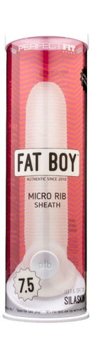 Perfect Fit Fat Boy Micro Ribbed Sheath Clear - Penis Sleeves and Extenders