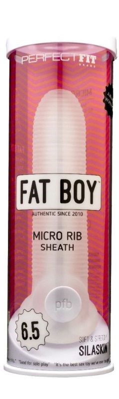 Perfect Fit Fat Boy Micro Ribbed Sheath Clear - - Penis Sleeves and Extenders