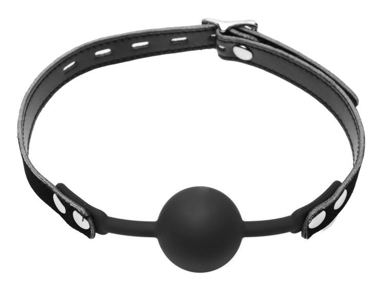 Premium Hush Locking Silicone Comfort BDSM Ball Gag - - Bondage Gags and Bits