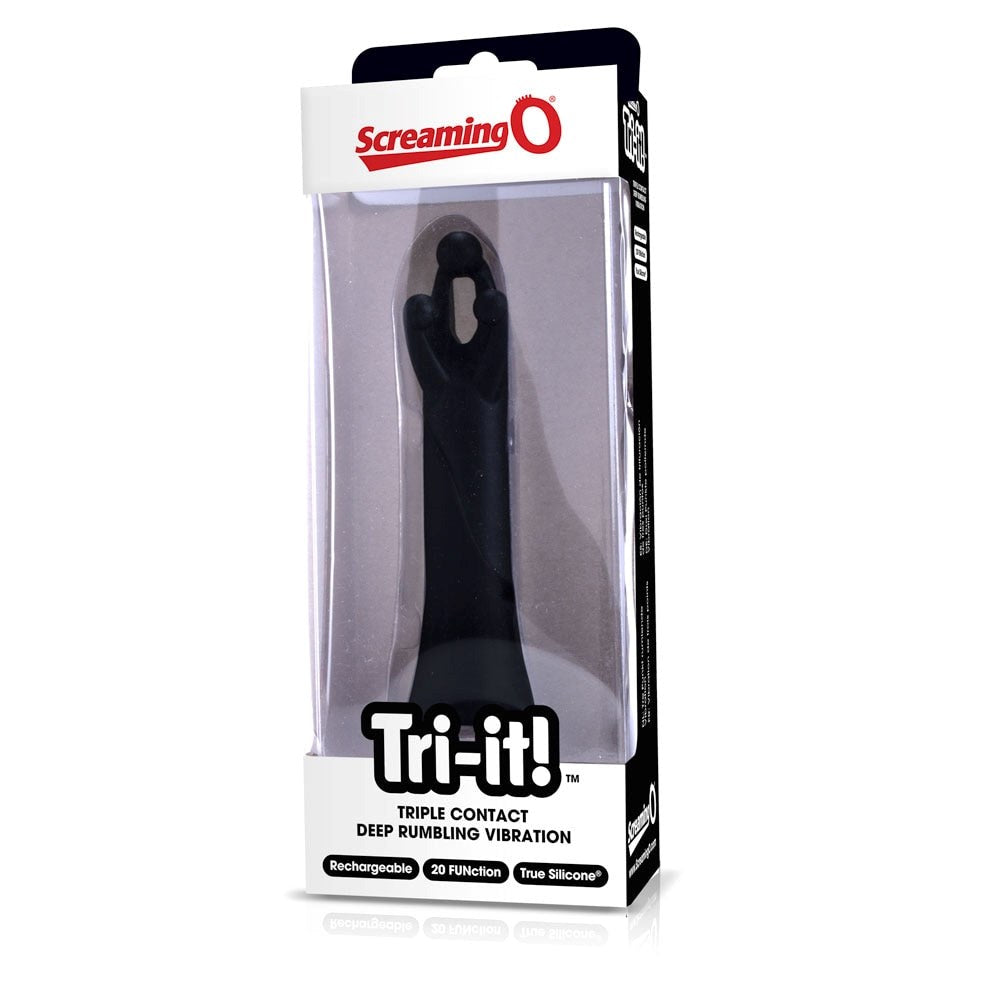 Screaming O Charged Tri-it Black Triple Vibrator - - Personal Massagers