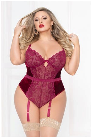 Seven Til Midnight Smooth Like Velvet Womens Teddy - - Teddies and Bodysuits