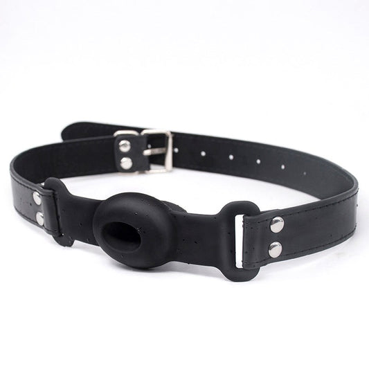 Silicone Ball Gag With Drool Hole - Bondage Gags and Bits