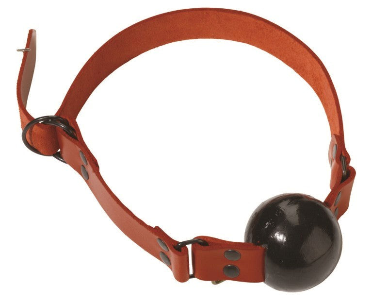 Spartacus Red Rubber Ball Gag with D Ring Closure Large - - Bondage Gags and Bits