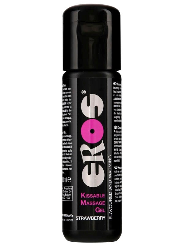 EROS Kissable Massage Gel STRAWBERRY 100ml - Water Based Lubes