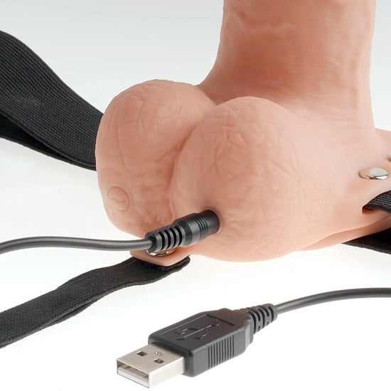 Fetish Fantasy 7 In Hollow Rechargeable Strap On With Remote - Strap On Sextoys