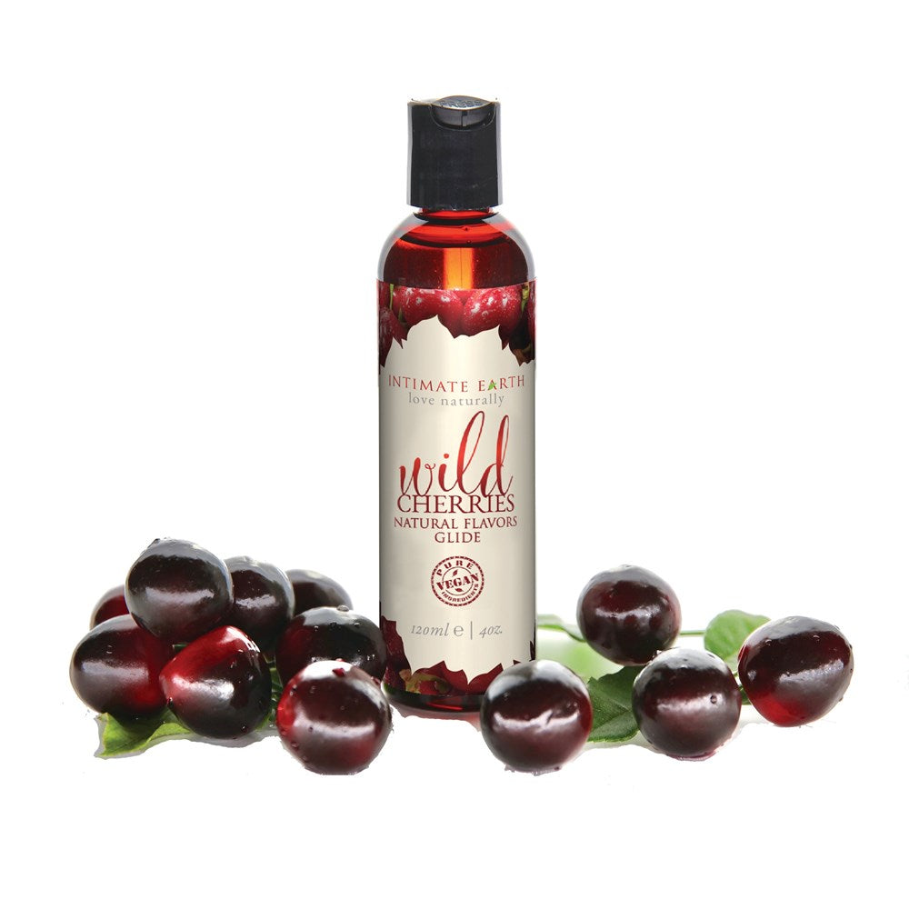 Intimate Earth Wild Cherries Natural Flavors Glide 120ml - Massage Oils and Lubricants