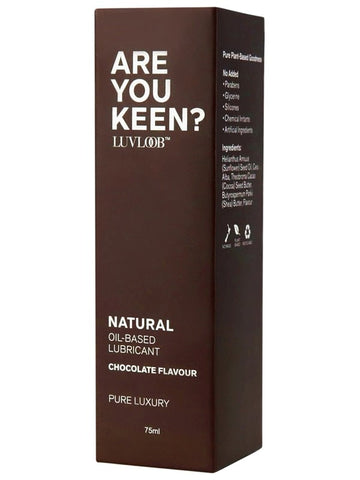 Luvloob Are You Keen Oil Based Lubricant Chocolate 75ml - Massage Oils and Lubricants