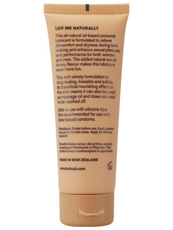 Luvloob Make Me Smile Oil Based Lubricant Honey 75ml - - Massage Oils and Lubricants