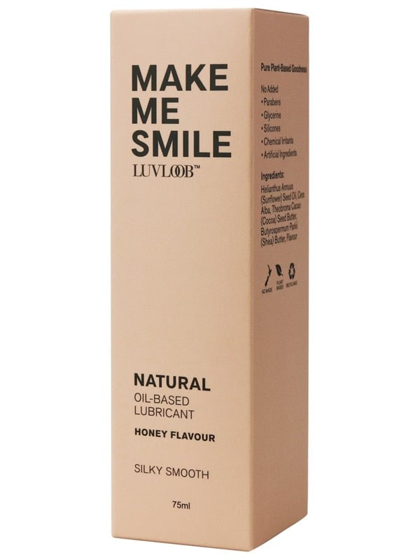 Luvloob Make Me Smile Oil Based Lubricant Honey 75ml - - Massage Oils and Lubricants