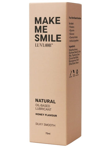 Luvloob Make Me Smile Oil Based Lubricant Honey 75ml - Massage Oils and Lubricants