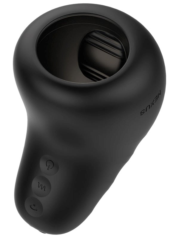 Nexus ECLIPSE Vibrating and Stroking Male Masturbator Black - Masturbators and Strokers