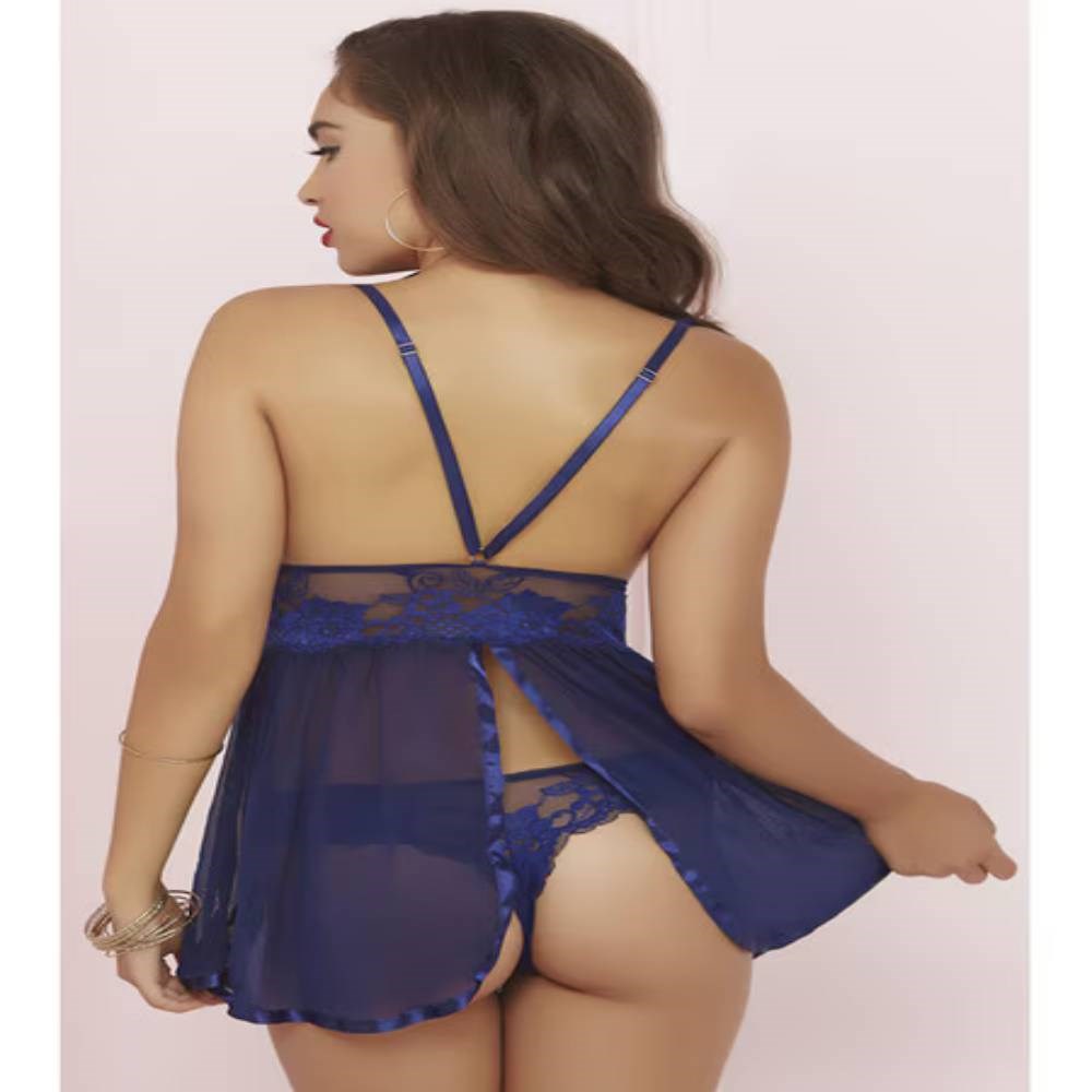Seven Til Midnight Wondrous Babydoll Set Navy - - Babydolls and Chemises