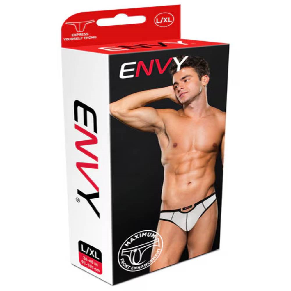 Envy Express Yourself Mens Thong White - Mens Briefs And Boxers