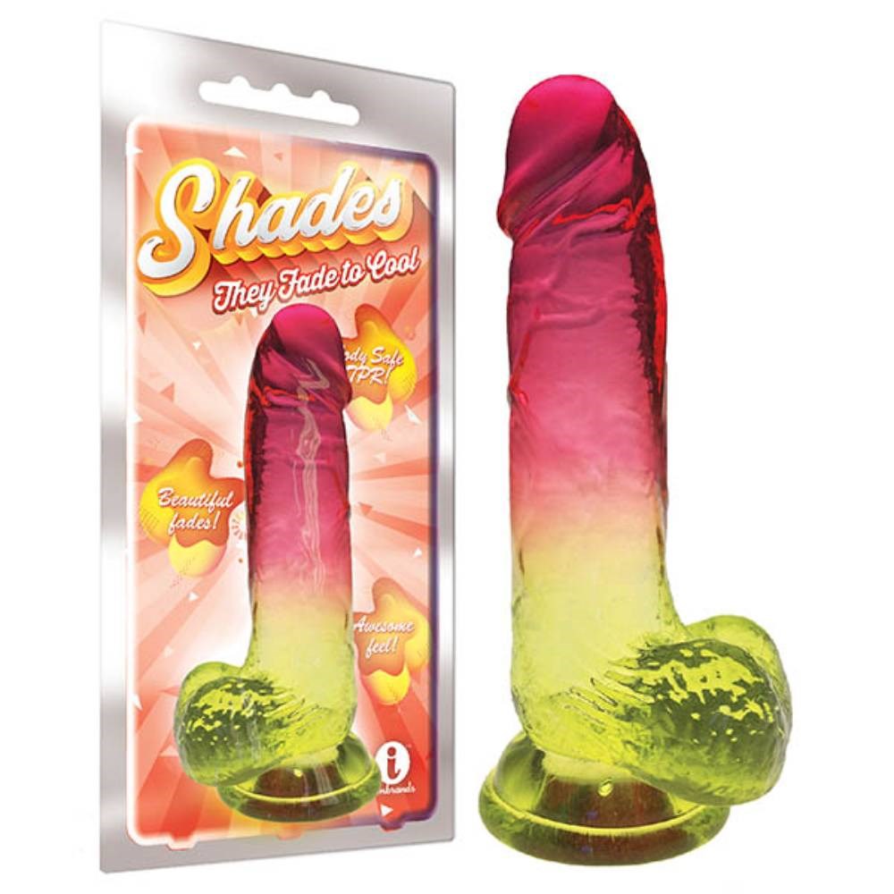 Icon Brands Shades 8 Inch Jelly TPR Realistic Dong - - Realistic Dildos