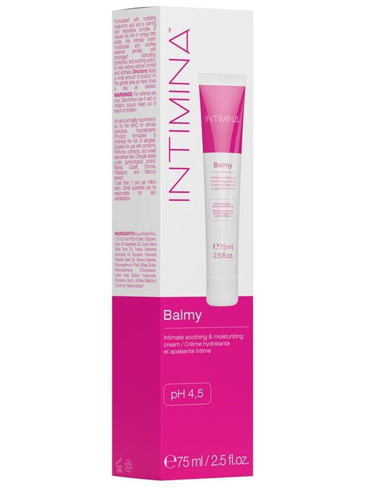 INTIMINA Balmy Intimate Soothing and Moisturising Cream 75ml - Delay and Excite Sprays