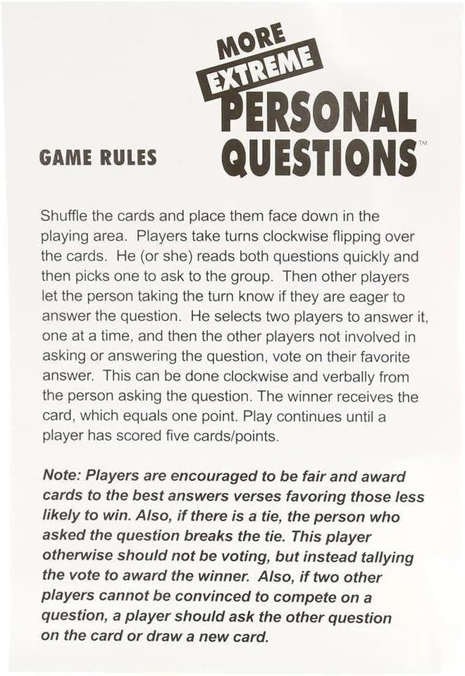 Kheper Games More Extreme Personal Questions Game - Sex Games, Coupons and Tricks