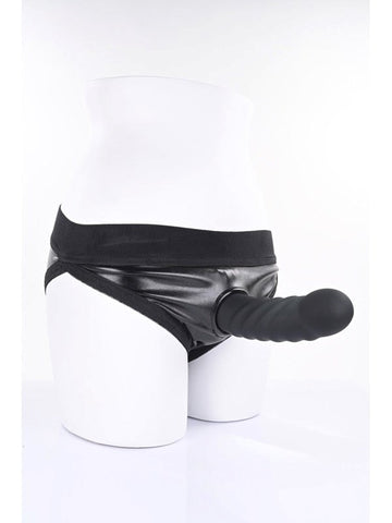 Merge Sportsheets Banx Ribbed Hollow Dildo Black - Realistic Dildos