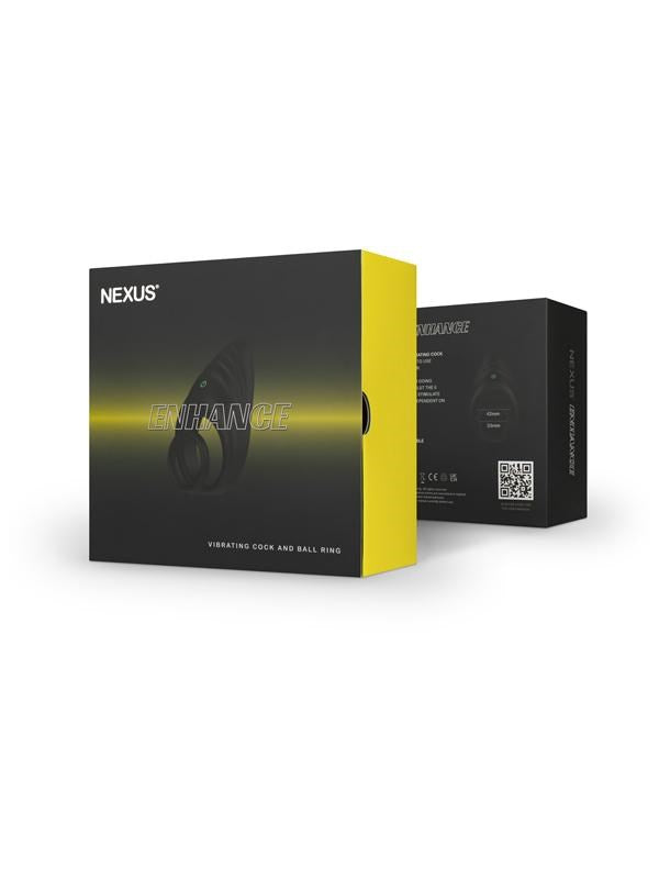 Nexus ENHANCE Vibrating Cock and Ball Ring Black - - Vibrating Cock Rings