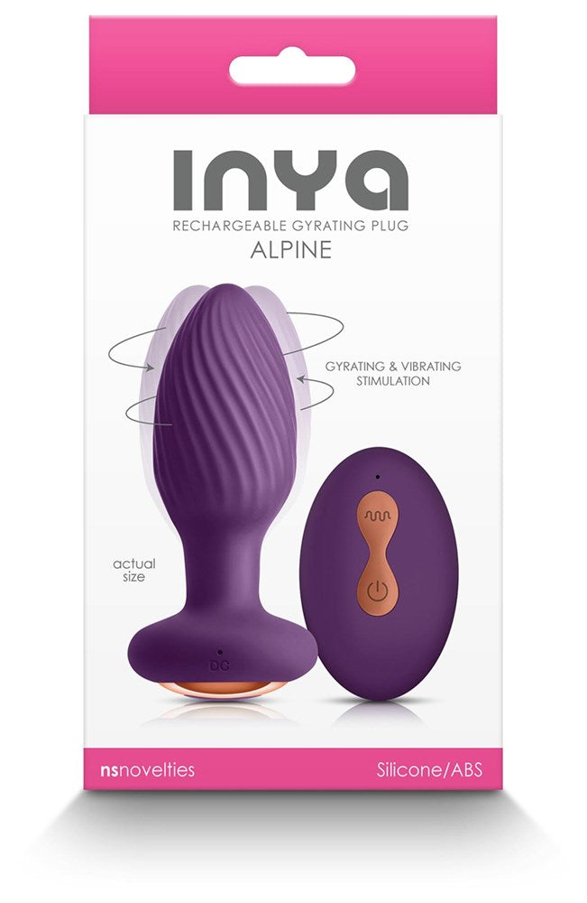 NS Novelties INYA Alpine Rechargeable Gyrating Butt Plug Purple - - Butt Plugs