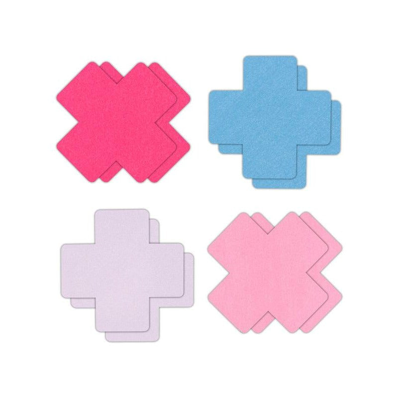 NS Novelties Pretty Pasties Cross II Assorted Nipple Cover 4 Pairs - Breast and Nipple Toys