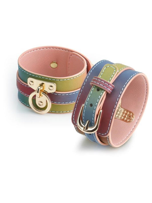 NS Novelties Spectra Bondage Ankle Cuff Rainbow - Collars and Leads