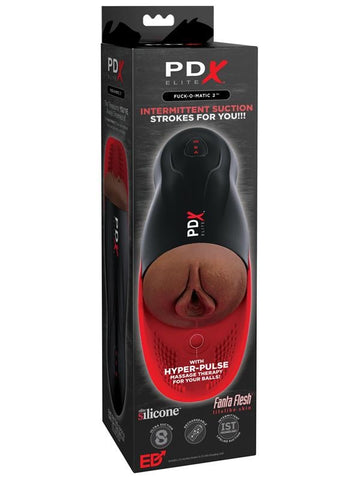 PDX Fuck O Matic 2 With Pulsation Male Masturbator Brown - Masturbators and Strokers