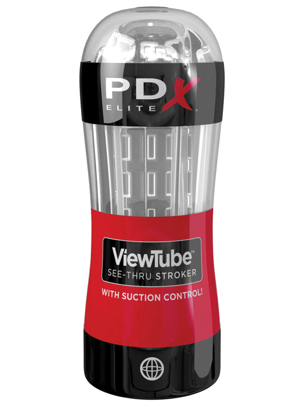 PDX Elite ViewTube See-Thru Male Stroker Display 12 Count - Masturbators and Strokers