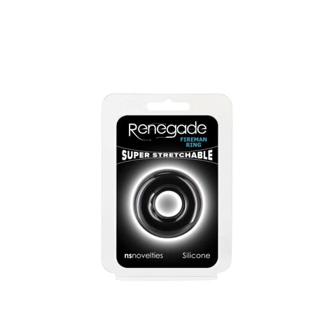 Renegade Fireman Stretchy Cock Ring Black - Stretchy Cock Rings